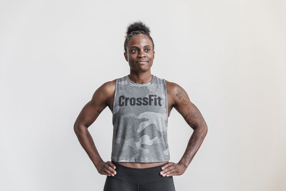 Débardeurs NOBULL Femme Grise Camouflage - NOBULL Crossfit® Muscle,France (3951-HIFKB)